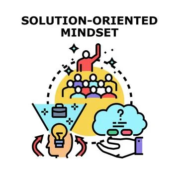 Developing a solution oriented mindset for business challenges Stock Illustration