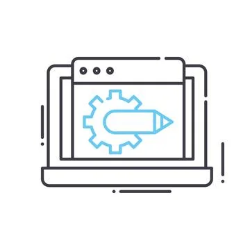 Developing solutions line icon, outline symbol, vector illustration, concept Stock Illustration