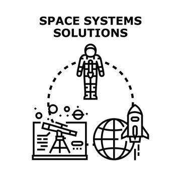 Developing space systems solutions for cosmic exploration Stock Illustration