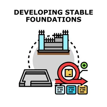 Developing stable foundations with agile development process 스톡 일러스트
