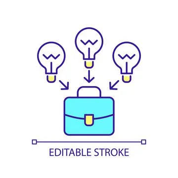 Developing startup ideas RGB color icon Stock Illustration