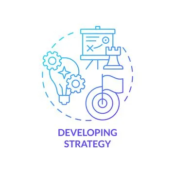 Developing strategy blue gradient concept icon 스톡 일러스트