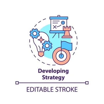 Developing strategy concept icon 스톡 일러스트