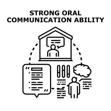 Developing strong oral communication ability skill Stock Illustration