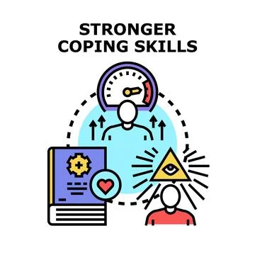 Developing stronger coping skills for mental wellness Stock Illustration