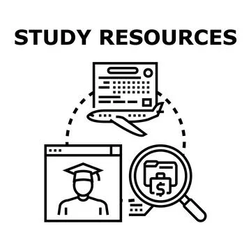 Developing study resources for global education and research Stock Illustration