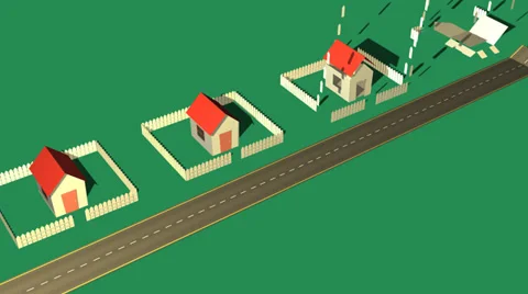 Developing Of Suburban Townhouses Stock Footage 39638158