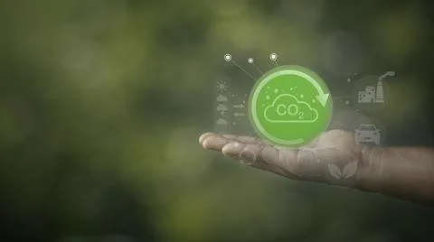 Developing sustainable CO2 concepts and low reduce CO2 emissions and carbon f Stock Photos