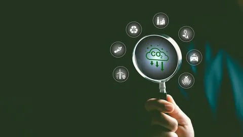 Developing sustainable CO2 concepts and low reduce CO2 emissions and carbon.. Stock Photos