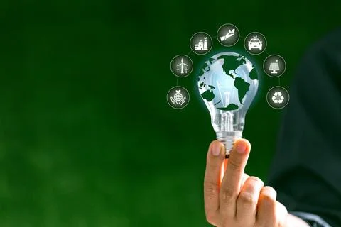 Developing sustainable CO2 concepts and low reduce CO2 emissions and carbon.. Foto stock