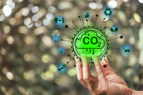 Developing sustainable CO2 concepts and low reduce CO2 emissions and carbon.. Stock Photos