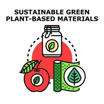 Developing sustainable green plant based eco friendly materials Illustrazione stock