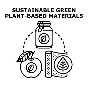 Developing sustainable green plant based eco friendly materials Stockillustratie