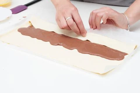 Developing sweet puff pastry Stock Photos