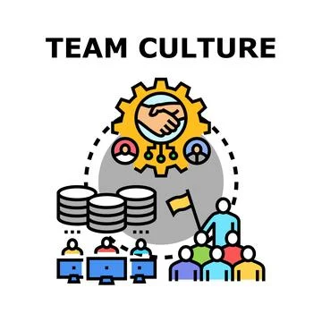 Developing team culture, collaboration, and common goals concept Stock Illustration