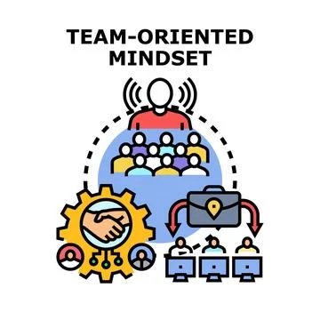 Developing a team oriented mindset for collaborative work success Stock Illustration