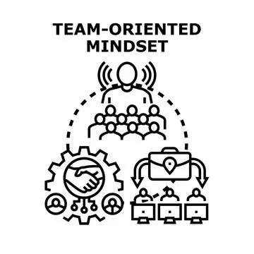 Developing a team oriented mindset for collaborative work success Stock Illustration