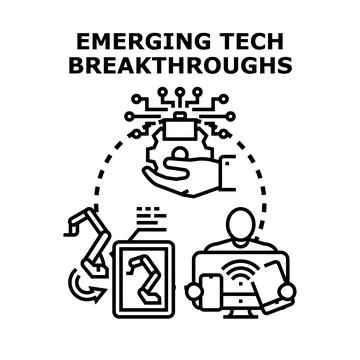 Developing technologies driving innovation and industrial progress Stockillustratie