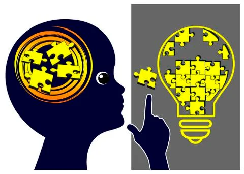 Developing thinking skills in kids Stock Illustration