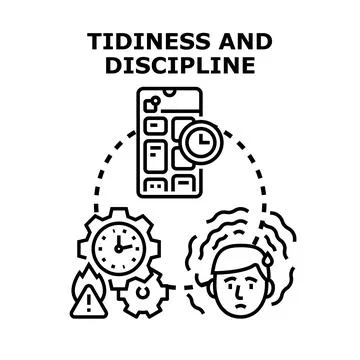 Developing tidiness and discipline for stress management Illustrazione stock