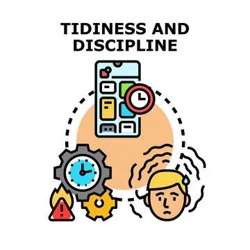 Developing tidiness and discipline for stress management Stock Illustration