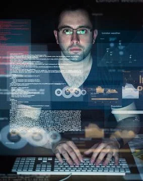 Developing tomorrow's technology today. Cropped shot of a young computer Stock Photos