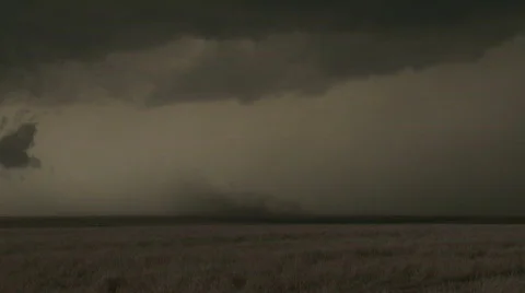 Developing Tornado under a supercell wall cloud Stock Footage 457439