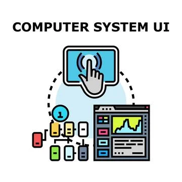 Developing user interface for computer system software 库存插图