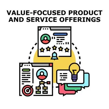 Developing value focused products and service offerings Stock Illustration