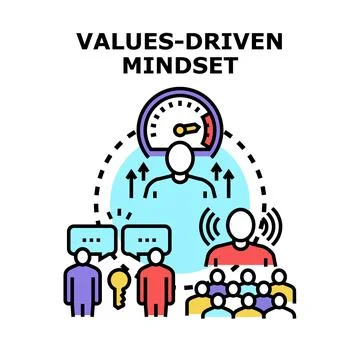 Developing values driven mindset for business leadership and teamwork Stock Illustration
