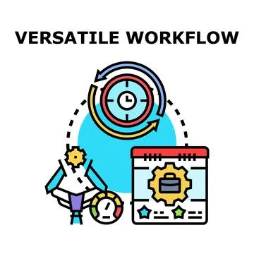 Developing versatile workflow optimizing business management planning Stock-Illustration