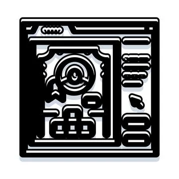 Developing video game application interface black and white Stock Illustration
