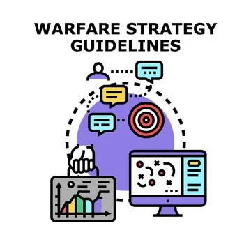 Developing warfare strategy and global guideline concepts Stock-Illustration