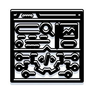 Developing web applications and programming user interfaces concept Stock Illustration