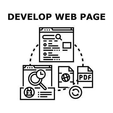 Developing web pages and online content concept 스톡 일러스트