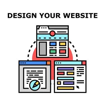 Developing website design and creating web pages Stock Illustration