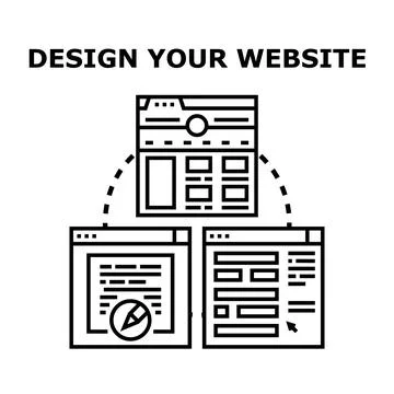 Developing website design and creating web pages Stock Illustration