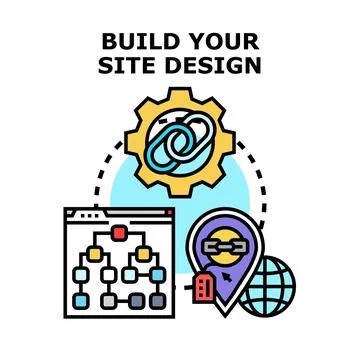 Developing website design infrastructure for online presence Stock Illustration