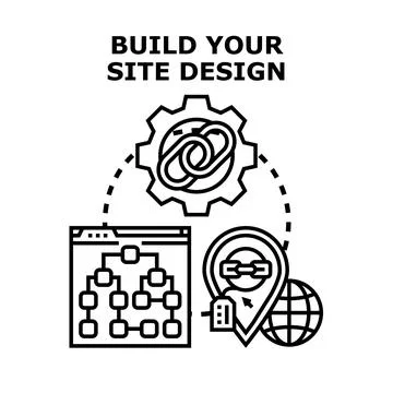 Developing website design infrastructure for online presence Stock Illustration
