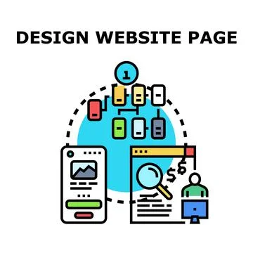 Developing website page ui ux responsive content architecture Иллюстрация