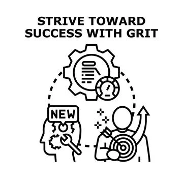 Developing a winning mindset driving business success Stock Illustration