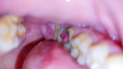 Developing wisdom tooth appearing inside the mouth Stock Photos