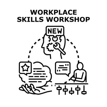 Developing workplace skills during training workshop session Stock-Illustration