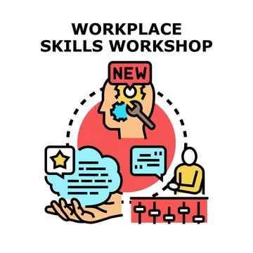 Developing workplace skills during training workshop session Stock Illustration