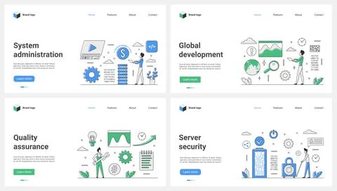 Development and administration of global systems, server security and quality Stockillustratie