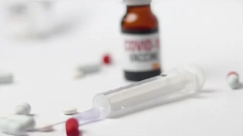 Development and creation of a coronavirus vaccine COVID-19 .Coronavirus Vaccine Stock Footage 154894936