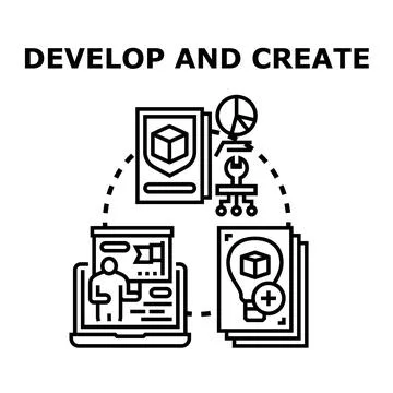 Development and creation process for business solutions Stockillustratie