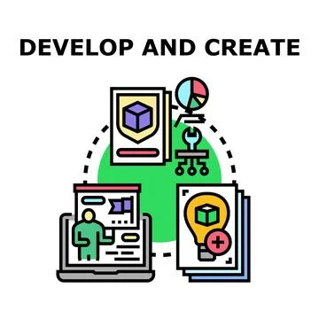 Development and creation process for business solutions Stockillustratie