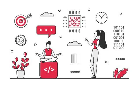 Development and programming code Stock Illustration