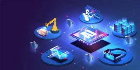 Development and Programming of mobile applications using artificial intelligence Stock Illustration